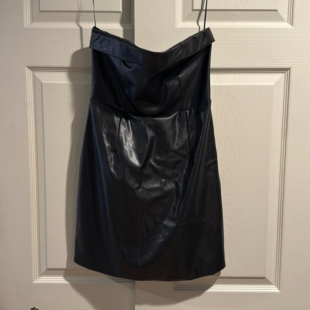 Altar’d State Strapless Leather Mini Dress